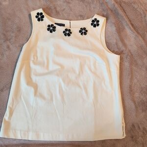 Talbots Multicolored Embellished Sleeveless Tank Top